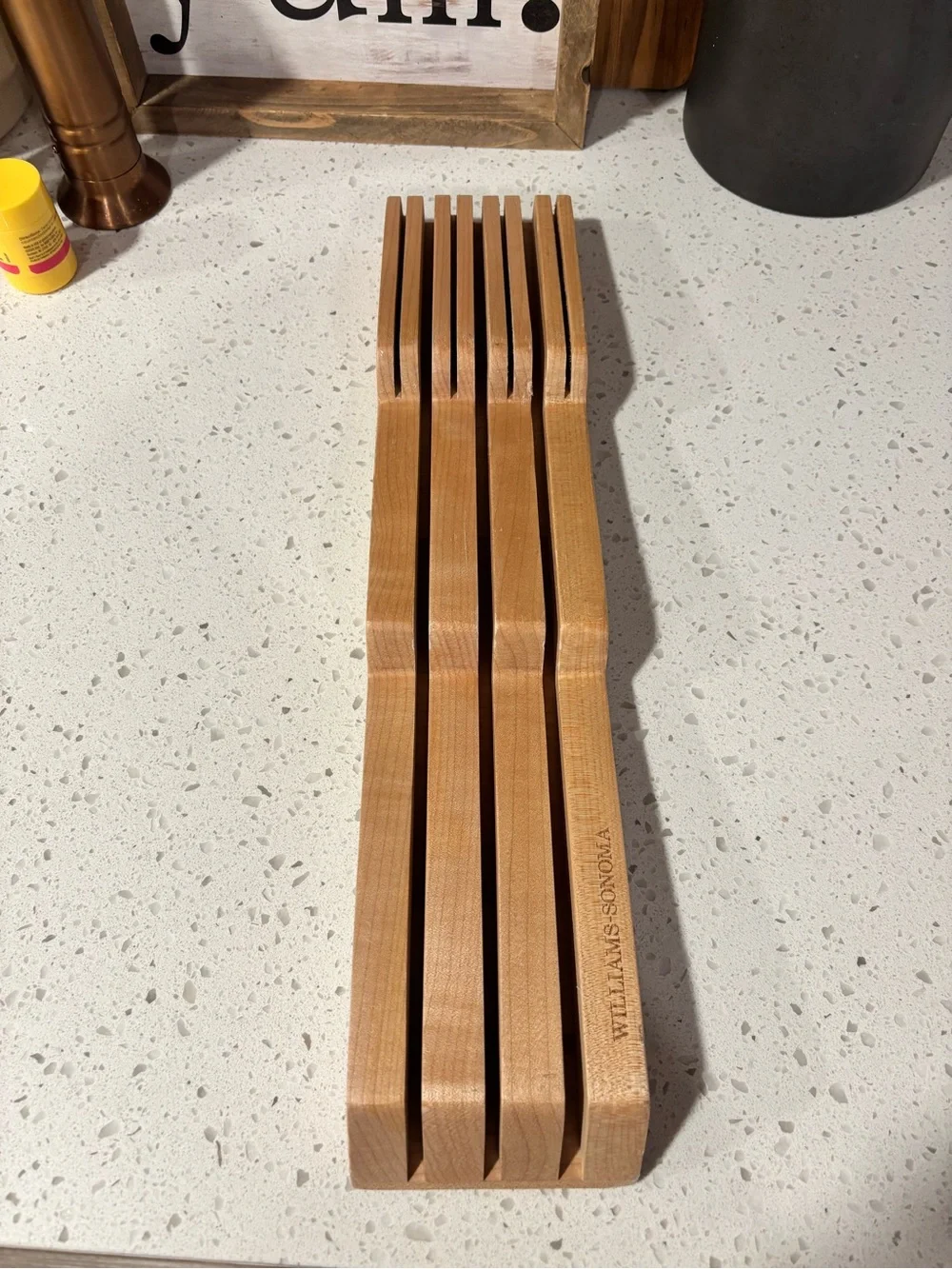 Williams Sonoma Bamboo Knife Rack in Natural Brown
